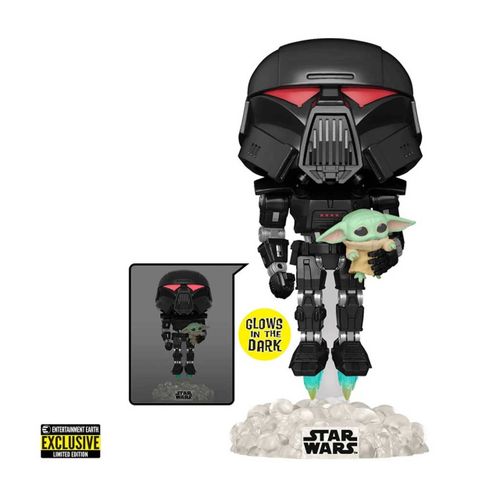 FUNKO POP STAR WARS: THE MANDALORIAN DARK TROOPER WITH GROGU slika 2