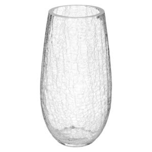 Atmosphera vaza crackled 14x26,5cm staklo prozirna