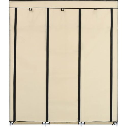 282455 Wardrobe with Compartments and Rods Cream 150x45x175 cm Fabric slika 4