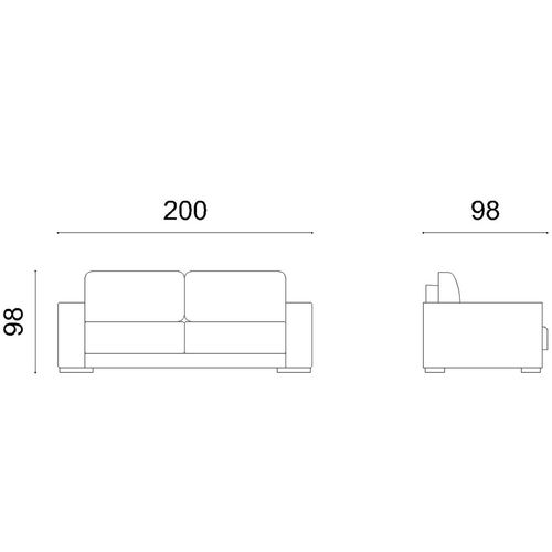 Kansas - Grey Grey 3-Seat Sofa-Bed slika 4