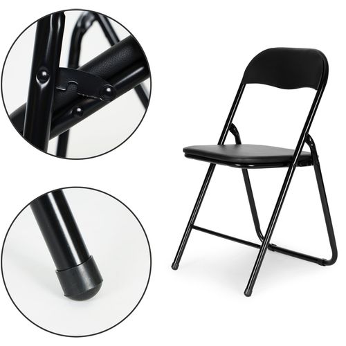 Modernhome set od 4 sklopive stolice - crna eko koža slika 5