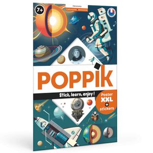 Poppik Edukativni poster s nalepnicama Otkrića: Astronomija 7+