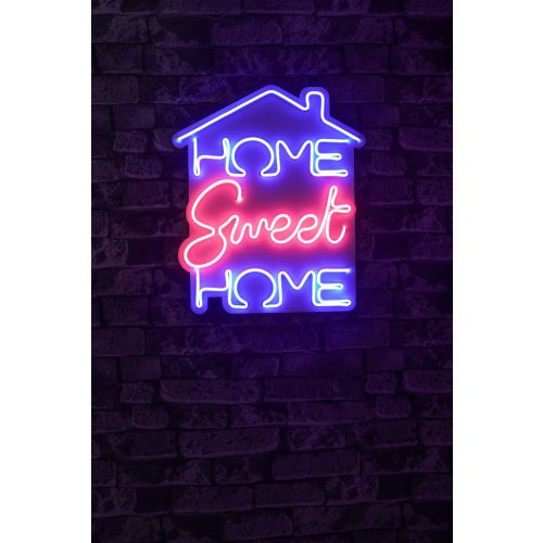 Wallity Ukrasna plastična LED rasvjeta, Home Sweet Home - Blue, Pink slika 9