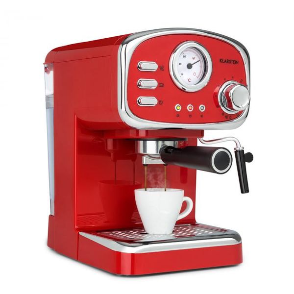 Za ljubitelje kave: Klarstein Espressionata Gusto espresso aparat za kavu ne samo da će vas impresionirati brzom pripremom jakog i ukusnog espressa, već i svojim izvanrednim dizajnom. Sa 1100 W snage i tlakom od 15 bara, Espressionata Gusto provodi topl...