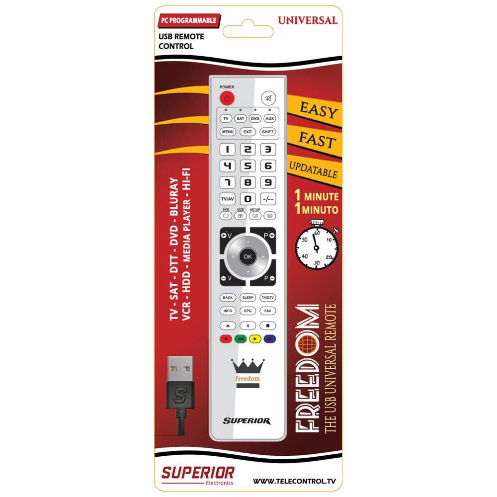 Superior Daljinski upravljač, za 4 uređaja, PC programiranje - SUPERIOR 4:1 FREEDOM - white slika 2
