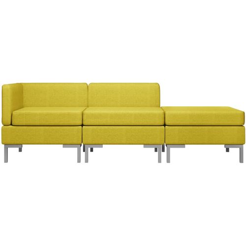 3-dijelni set sofa od tkanine žuti slika 10