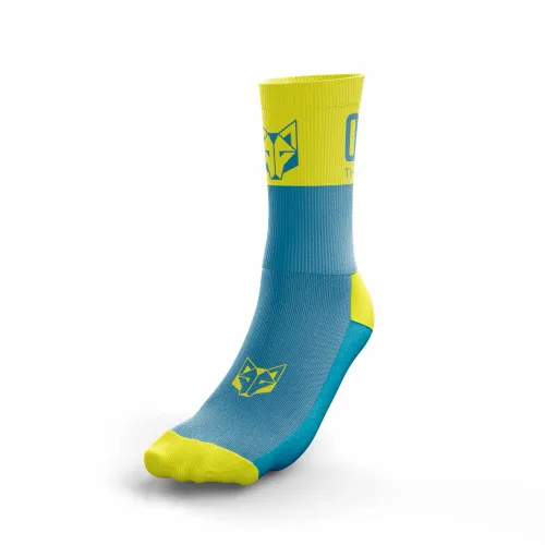 Otso čarape Multisport srednje Light Blue & Fluo Yellow slika 1