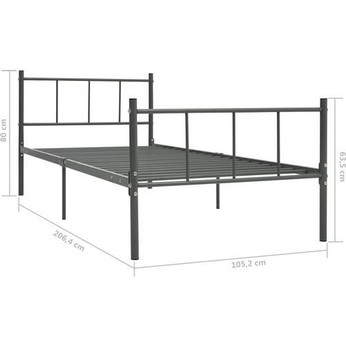 Okvir za krevet sivi metalni 100 x 200 cm slika 16