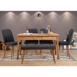 Costa Atlantic Anthracite Set Stola i Stolica (6 Komada)