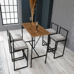 Woody Fashion Barski stol i set stolice (5 komada) EMELIA