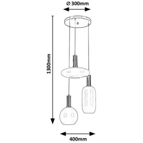 Rabalux Sinopia,visilica E27 3x60W,zlato slika 3