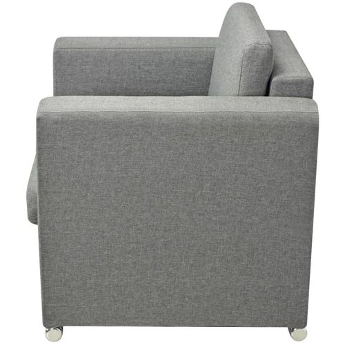 Trodijelni set sofa od tkanine svijetlosivi slika 27