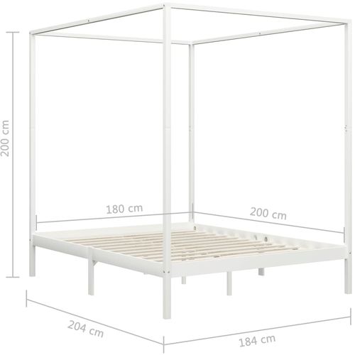 Okvir za krevet s baldahinom od borovine bijeli 180 x 200 cm slika 23