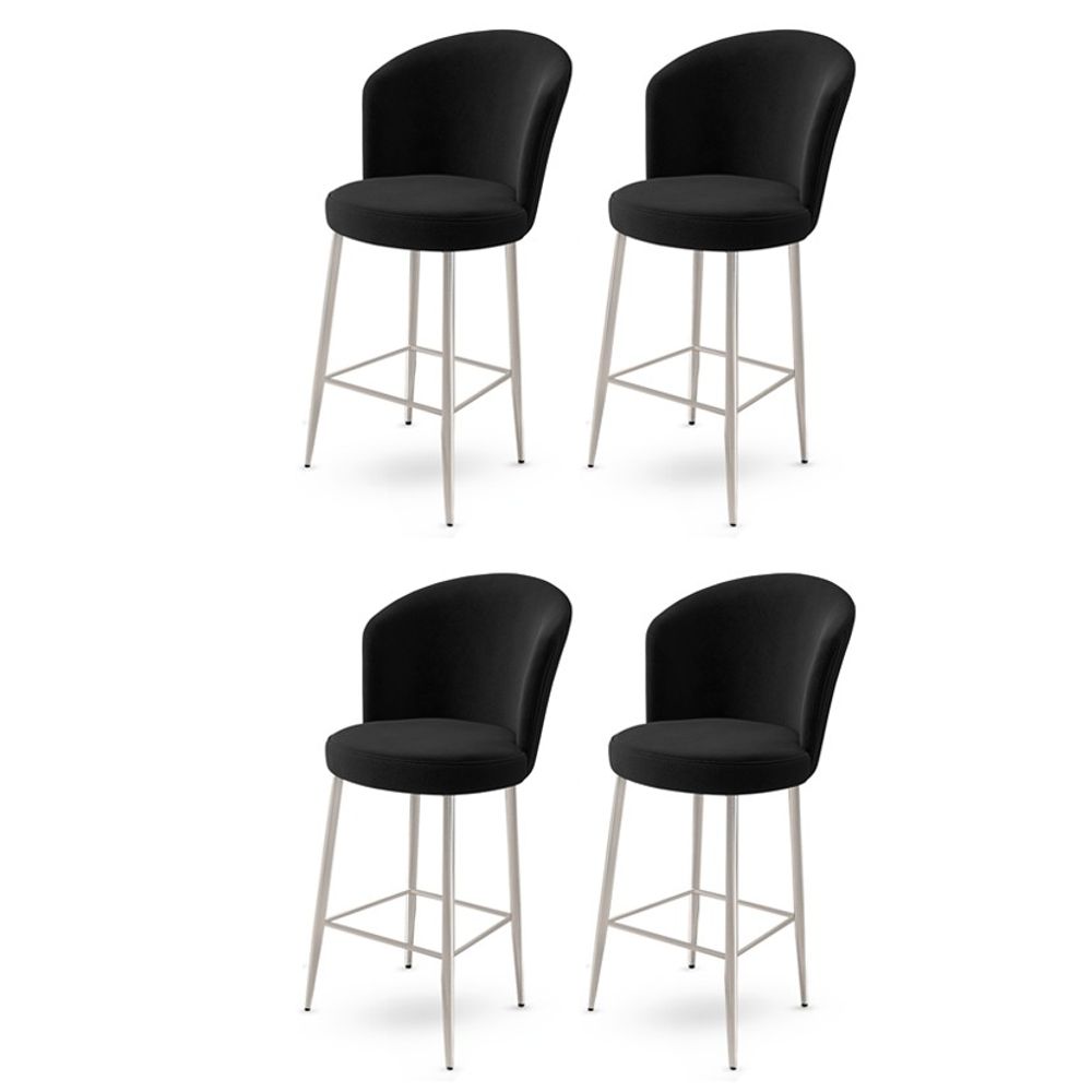 Fora - Crni, Hrom Crni Bar Stolica Set (4 Komada) slika 1