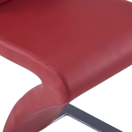 Blagovaonske stolice cik-cak oblika od umjetne kože 6 kom crvene slika 12