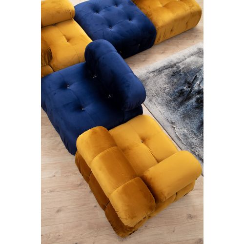 Atelier Del Sofa Tabure, Plava, Bubble Pouffe - Velvet Blue slika 4