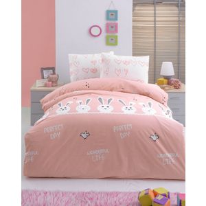 Bunny Kids Salmon
White
Grey Ranforce Single Quilt Cover Set