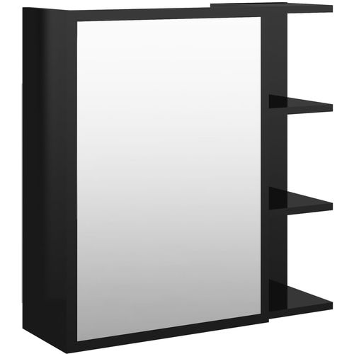 Kupaonski ormarić s ogledalom crni 62,5x20,5x64 cm od iverice slika 2