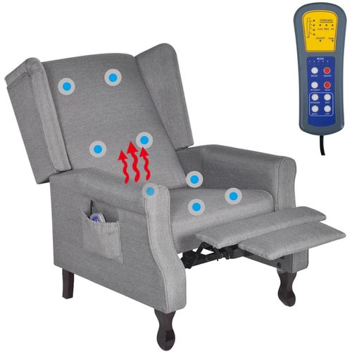 Fotelja za masažu od tkanine siva slika 16
