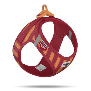 Curli oprsnica za pse Air-Mesh Stripes, crvena XXS