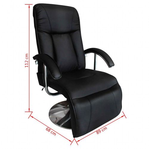 Masažna stolica od umjetne kože crna slika 3