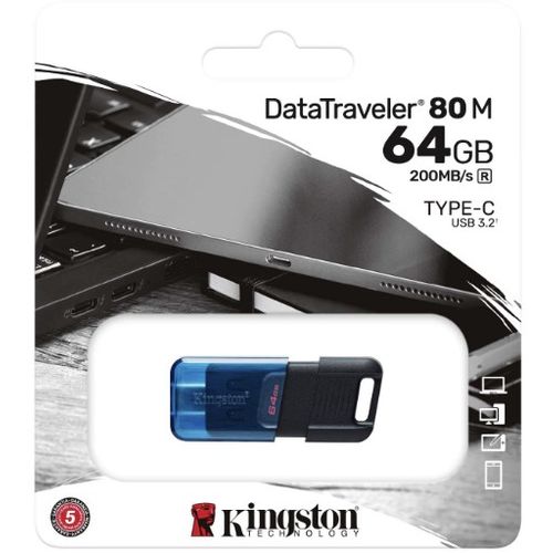 Kingston DT80M/64GB 64GB USB Flash Drive, USB 3.2 Gen.1 Type-C, DataTraveler 80 M, Read up to 200MB/s slika 2