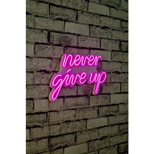 Wallity Ukrasna plastična LED rasvjeta, Never Give Up - Pink slika 1