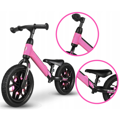 QPlay® Balans bicikl Spark LED, Pink slika 2