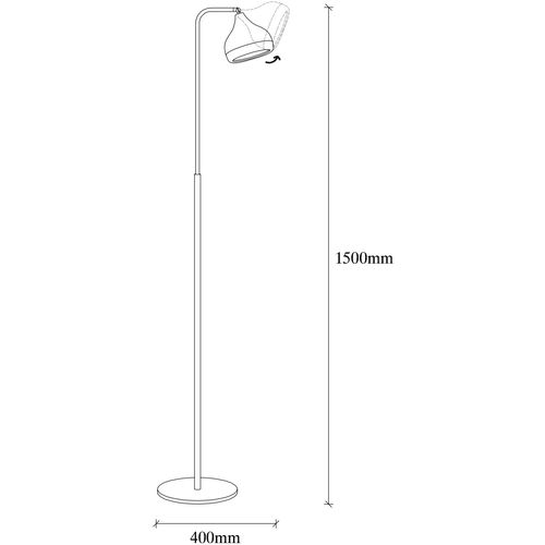 Opviq Podne alampa YILDO, crno- bakrena, metal, 40 x 28 cm, visina 165 cm, promjer sjenila 16 cm, visina 18 cm, duljina kabla 150 cm, E27 40 W, Yıldo - NT - 146 slika 5