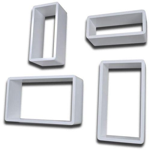 Set od 4 bijele zidne police u obliku kocke slika 4