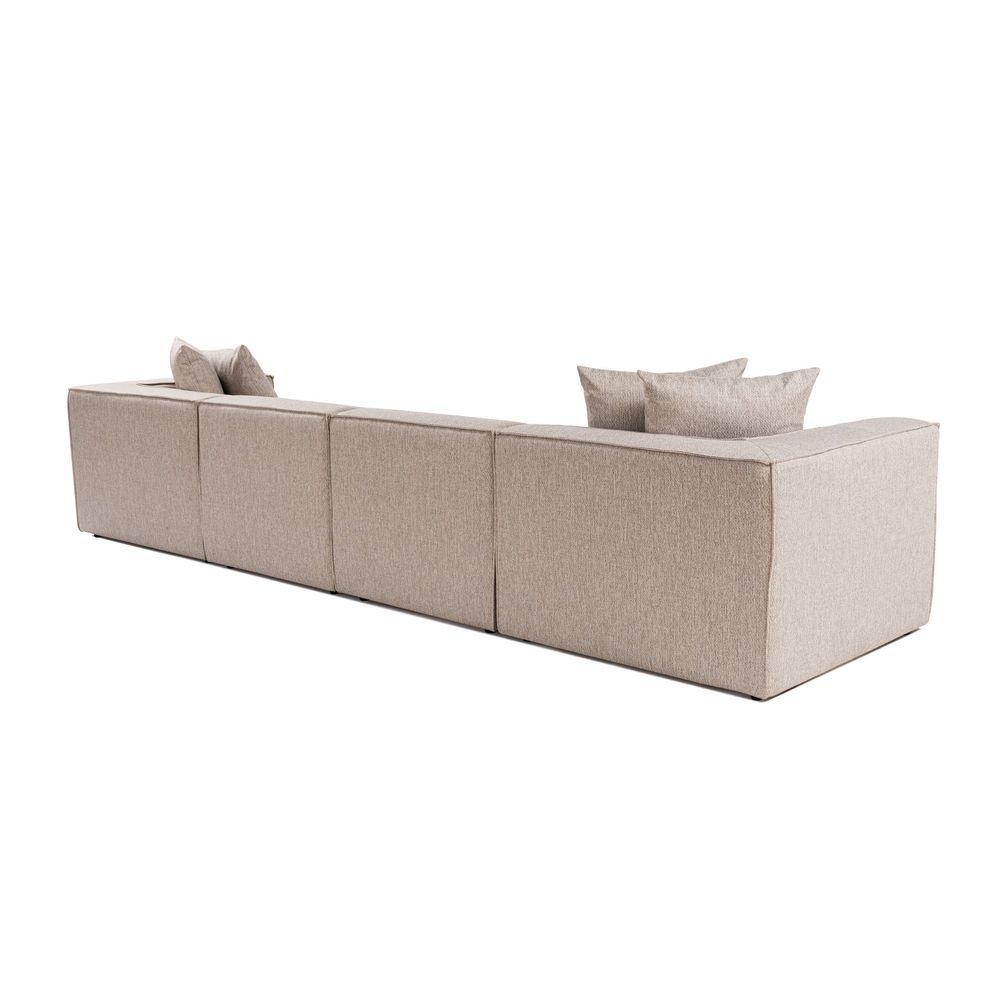 Ugaona Sofa Sora (L1-O1-O1-1R-POUFFE) - Pješčano Bež Boja slika 9