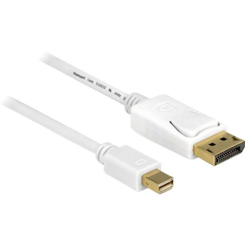 Delock Mini-DisplayPort / DisplayPort adapterski kabel Mini DisplayPort utikač, DisplayPort utikač 3.00 m bijela 83483 pozlaćeni kontakti DisplayPort kabel slika 1