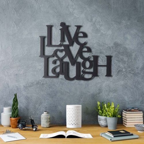 Wallity Metalna zidna dekoracija, Live Love Laugh slika 1