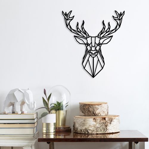 Wallity Metalna zidna dekoracija, Deer4 - Black slika 2