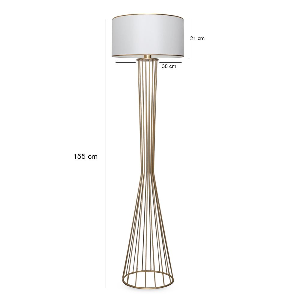 Podna lampa AYD-3077, kombijancija boja bijela i zlatna slika 3