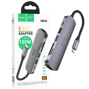 hoco. Konverter USB HUB type C to HDTV HB28 / USB3.0, USB2.0, PD, HDMI 