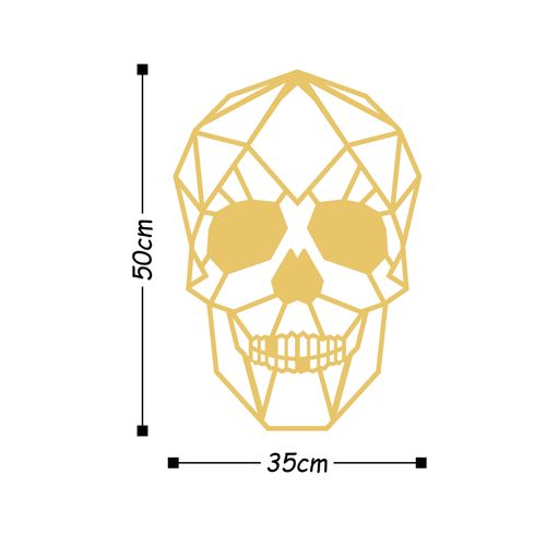 Wallity Metalna zidna dekoracija, Skull Metal Decor - Gold slika 3