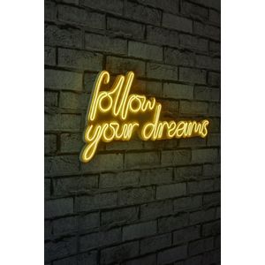 Wallity Ukrasna plastična LED rasvjeta, Follow Your Dreams - Yellow