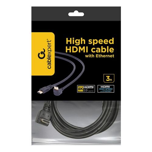 CC-HDMI490-10 Gembird HDMI kabl 4K UHD, Ethernet, konektor pod uglom 90 stepeni 3m A slika 1