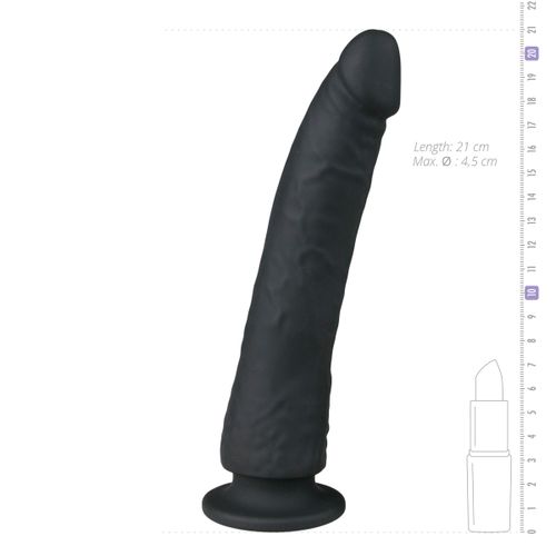 Dildo sa usisnom kapicom, crni slika 5