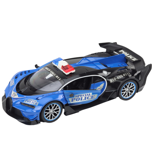 Auto na daljinsko upravljanje RC Police Car in 1:12 - plavi slika 2