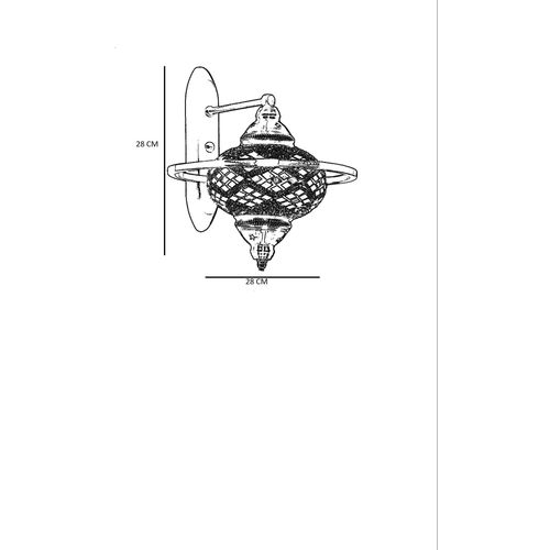 Yeni Macellan Aplik Mozaik Camlı - 7788-3A Multicolor Wall Lamp slika 3