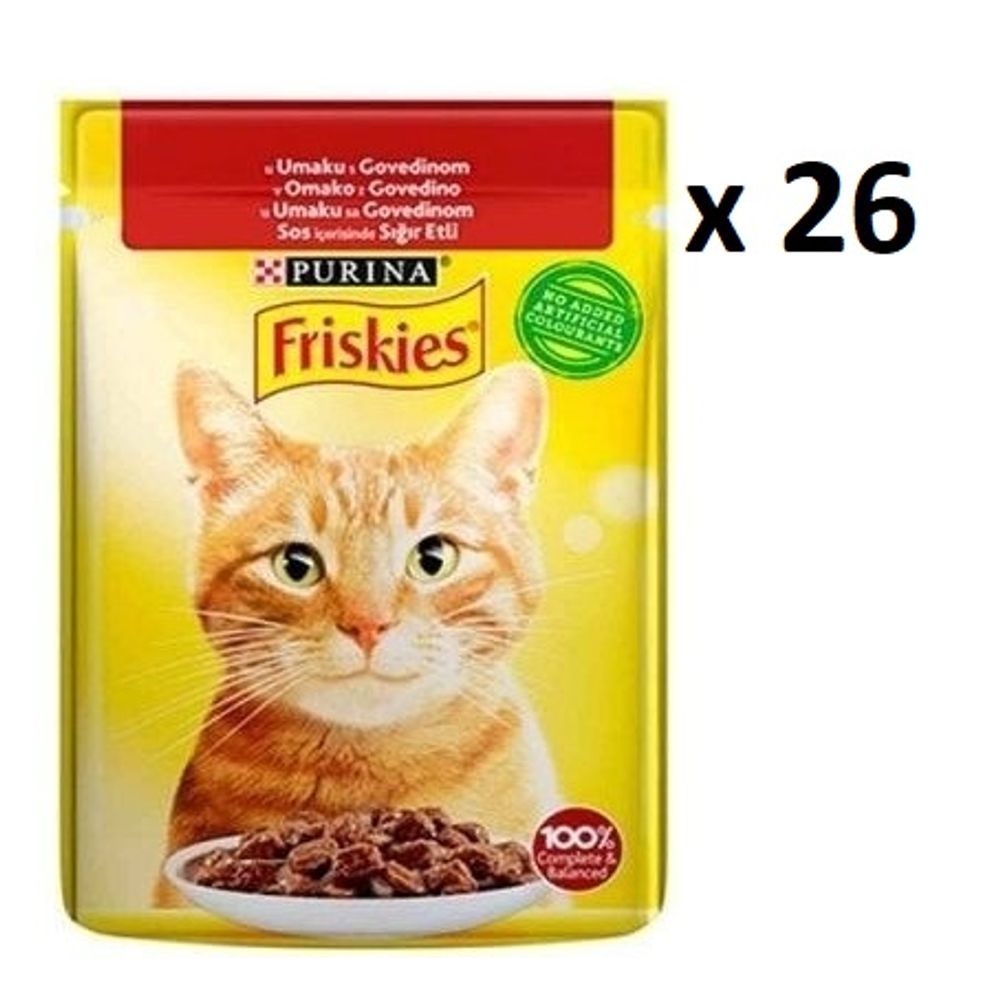 Friskies mokra hrana za mačke Govedina 26x85g  XXL slika 1