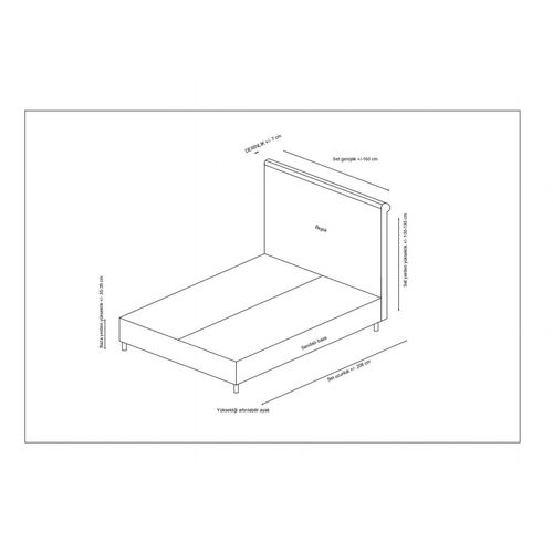 Woody Fashion Jednostrani okvir kreveta i uzglavlje, Sonata 120 x 200 - Anthracite slika 3