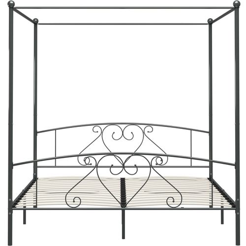 Okvir za krevet s nadstrešnicom sivi metalni 180 x 200 cm slika 9