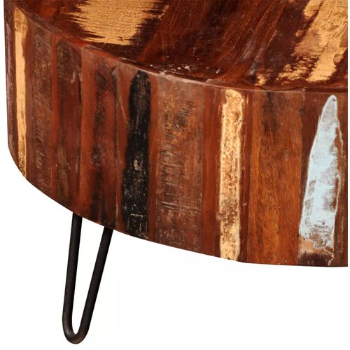 Stolić za kavu od masivnog obnovljenog drva okrugli slika 17