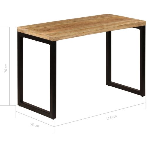 Blagovaonski stol 115 x 55 x 76 cm masivno drvo manga i čelik slika 39