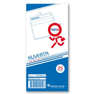 Kuverte 110x230 mm ABT PL strip, bijela, 25/1