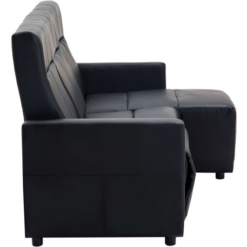 Kutna nagibna sofa s presvlakom od umjetne kože crna slika 7