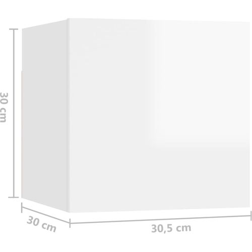 Zidni TV ormarići 8 kom visoki sjaj bijeli 30,5 x 30 x 30 cm slika 5